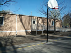 Here we have the right side of a modular classroom construction by Pierce Leasing.